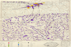 Eine Deutschlandkarte mit farblich kodierten Regionen, die die Bevölkerungsdichte von niedrig bis hoch angeben.