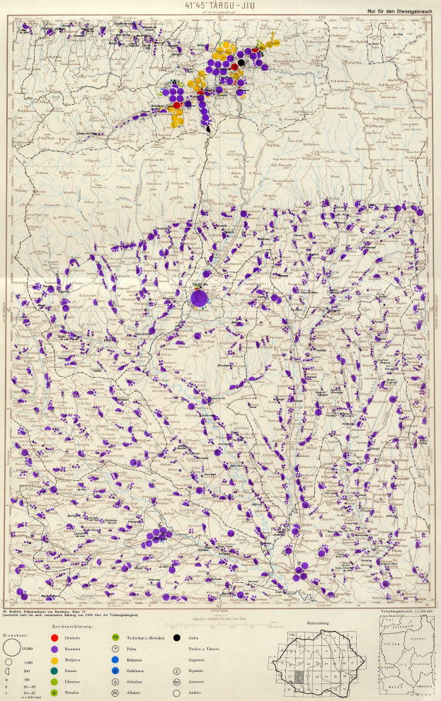 Eine Deutschlandkarte mit farblich kodierten Regionen, die die Bevölkerungsdichte von niedrig bis hoch angeben.