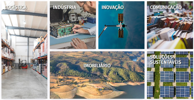 Eine Collage aus sechs Bildern, die verschiedene Solarmodule, eine Person, die an einem elektronischen Gerät arbeitet, eine Person mit einem Gegenstand in der Hand, eine Decke mit Lampen, Bücher in einem Regal und eine Landschaft mit Solarmodulen, Bäumen, Wasser und Hügeln zeigt, mit Texten zum Thema Solarindustrie.