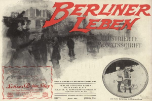 Cover eines alten Buches mit dem Titel 'Berliner Leben' mit einem Foto von Menschen in traditioneller deutscher Tracht.