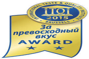 Ein Logo mit dem Text "International Taste & Quality Institute Brussels 2015 Award" auf einem weißen Hintergrund.