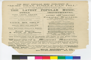 Ein Blatt Papier mit dem Text 'Der Beliebteste Veröffentlichte Song Ist Mehr Als Die Zunge Erzählen Kann' und Farbmustern unten.