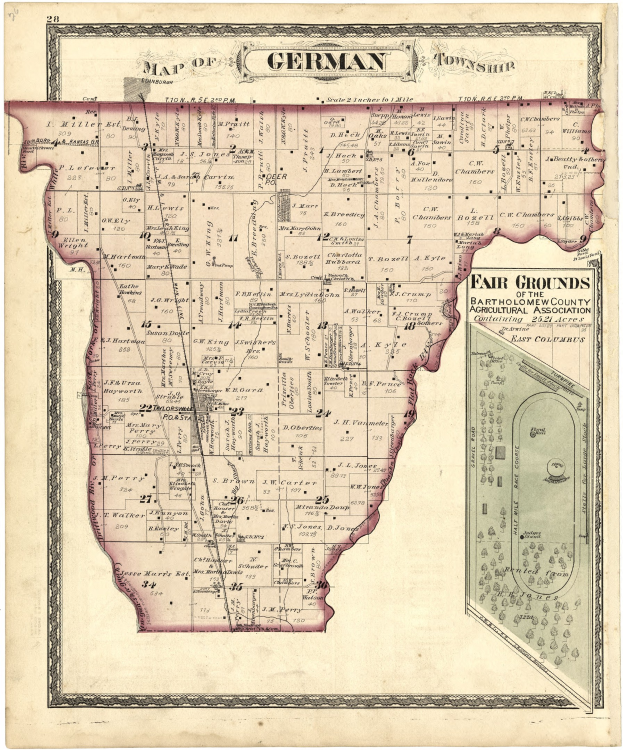 Alte Karte von Berlin, Deutschland, mit "Vergnügungspark" in der Mitte, auf Papier mit Text oben und unten gedruckt.
